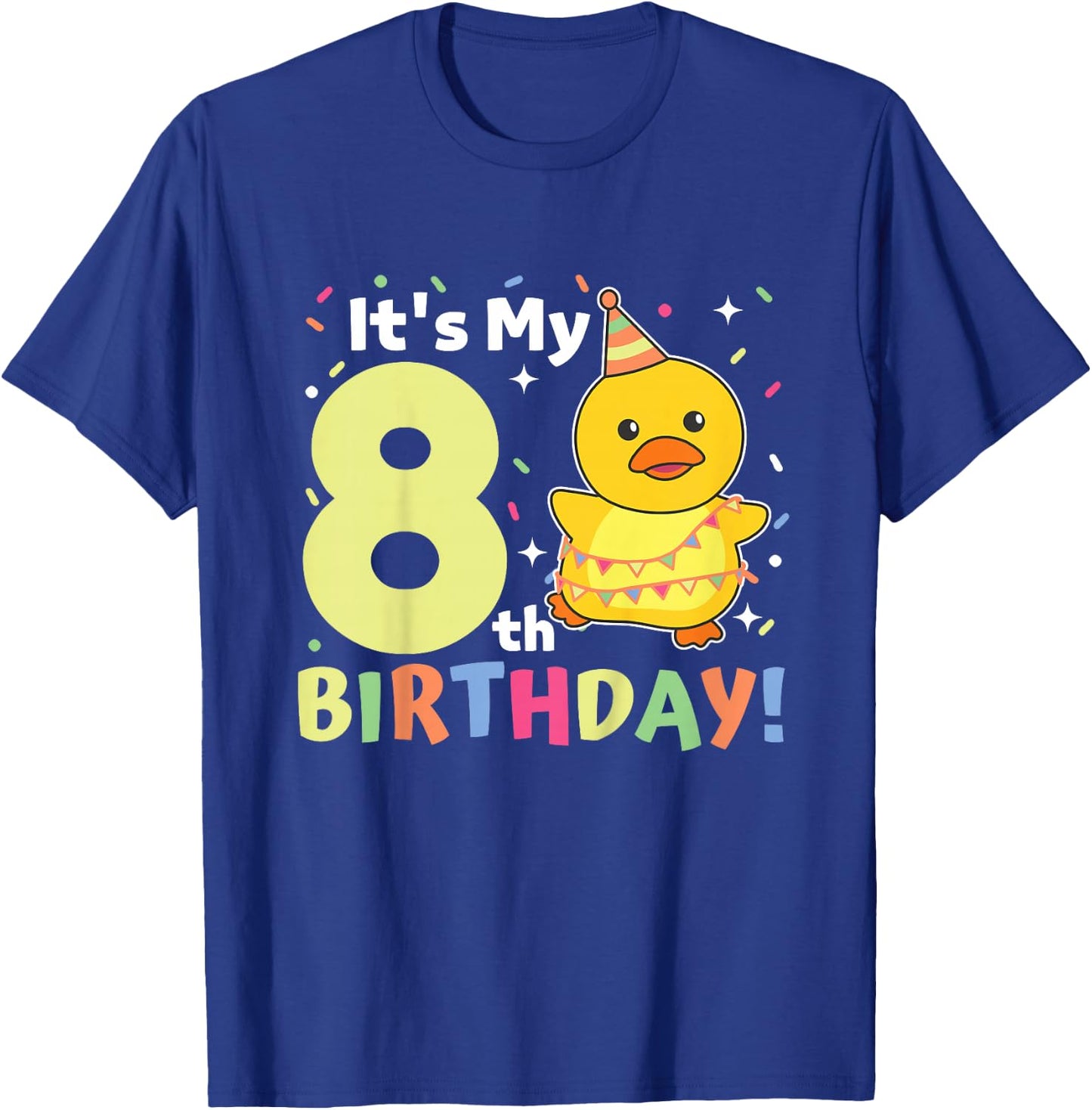 8th Birthday Duck For Children Eight Years Old T-Shirt - T-Shirt | Royal
