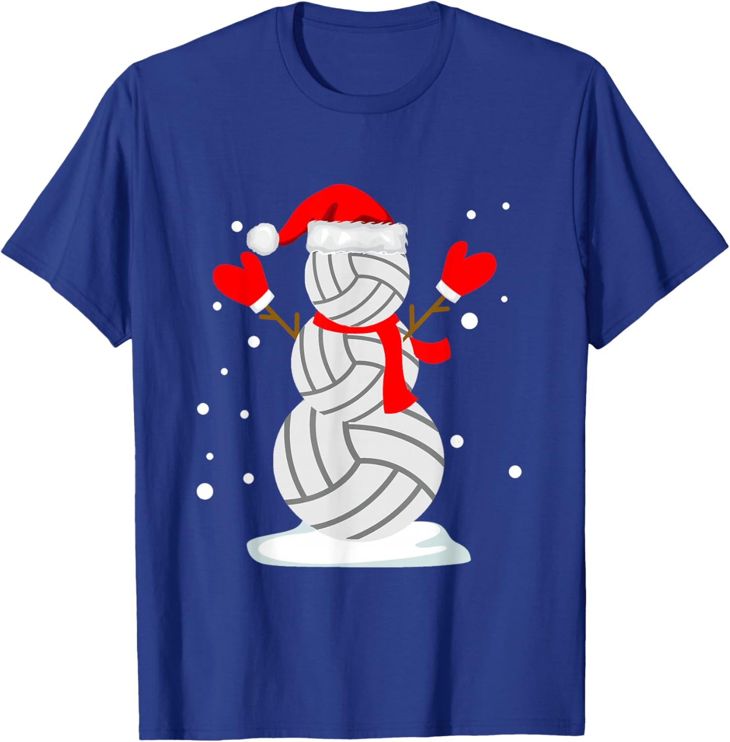 Volleyball Snowman Funny Christmas Shirts T-Shirt - T-Shirt | Royal