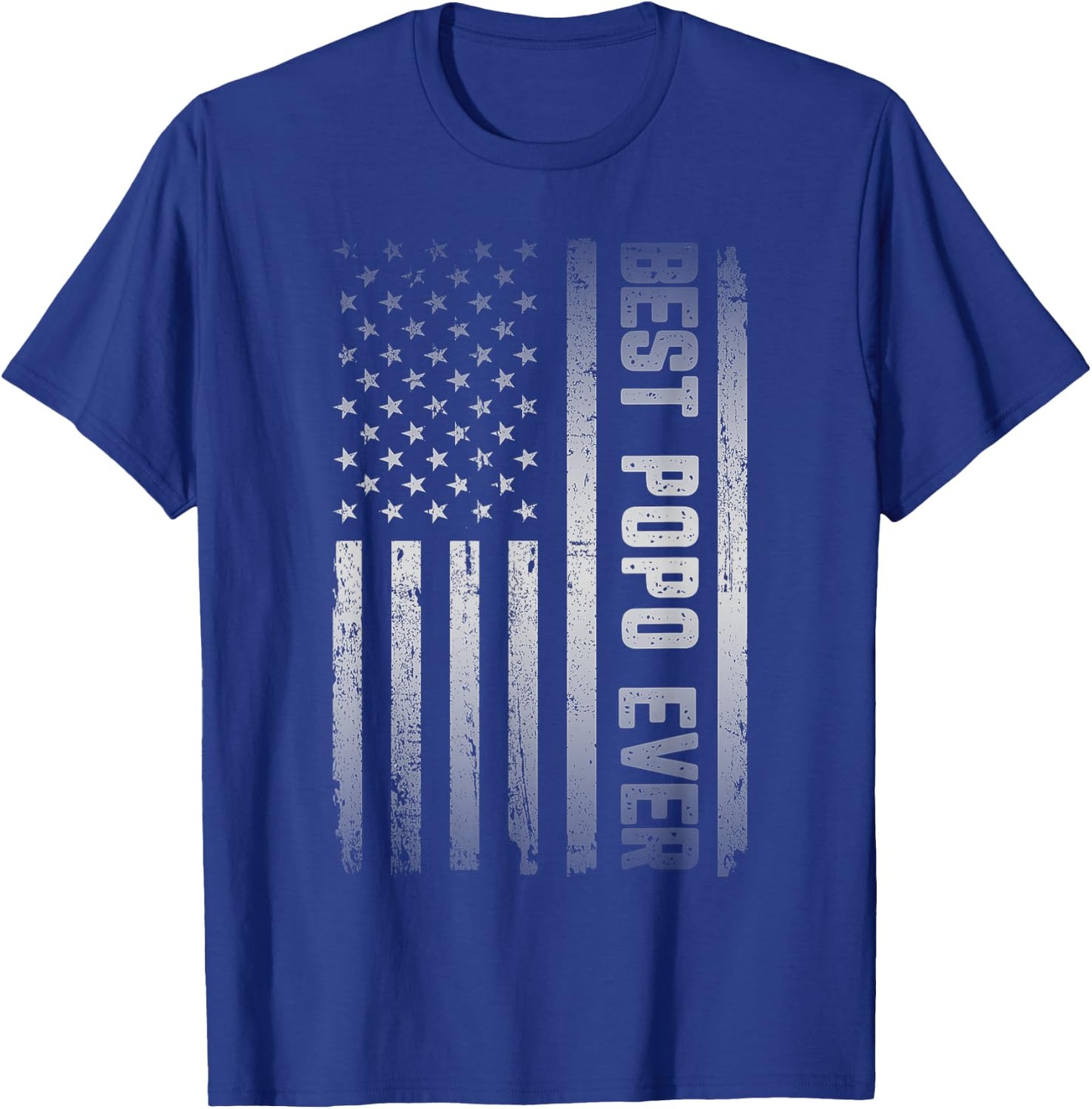 Best POPO Ever American US Flag Father's Day T-Shirt - T-Shirt | Royal