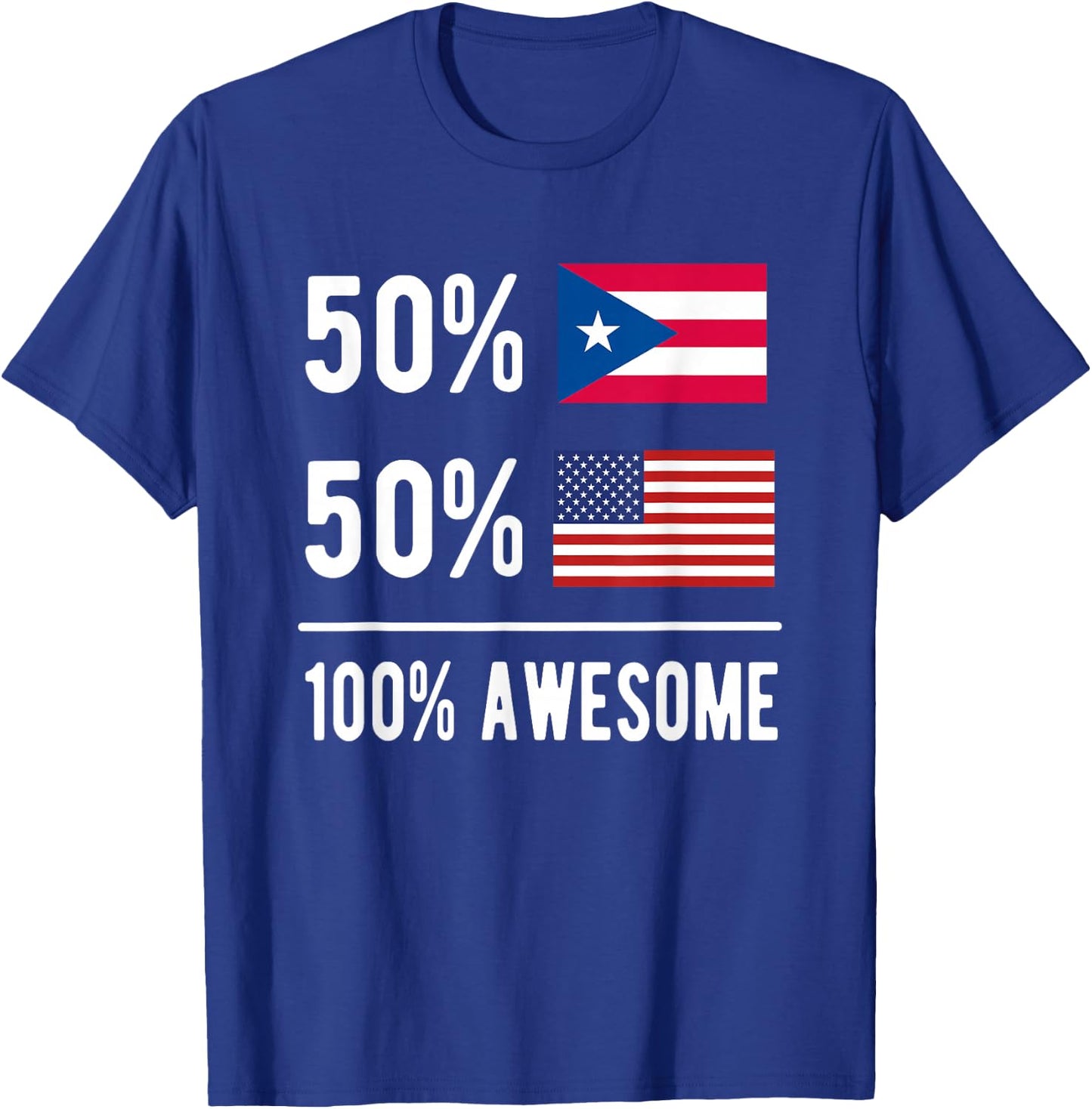 Proud Puerto Rican American Flag Puerto Rico USA T-Shirt - T-Shirt | Royal