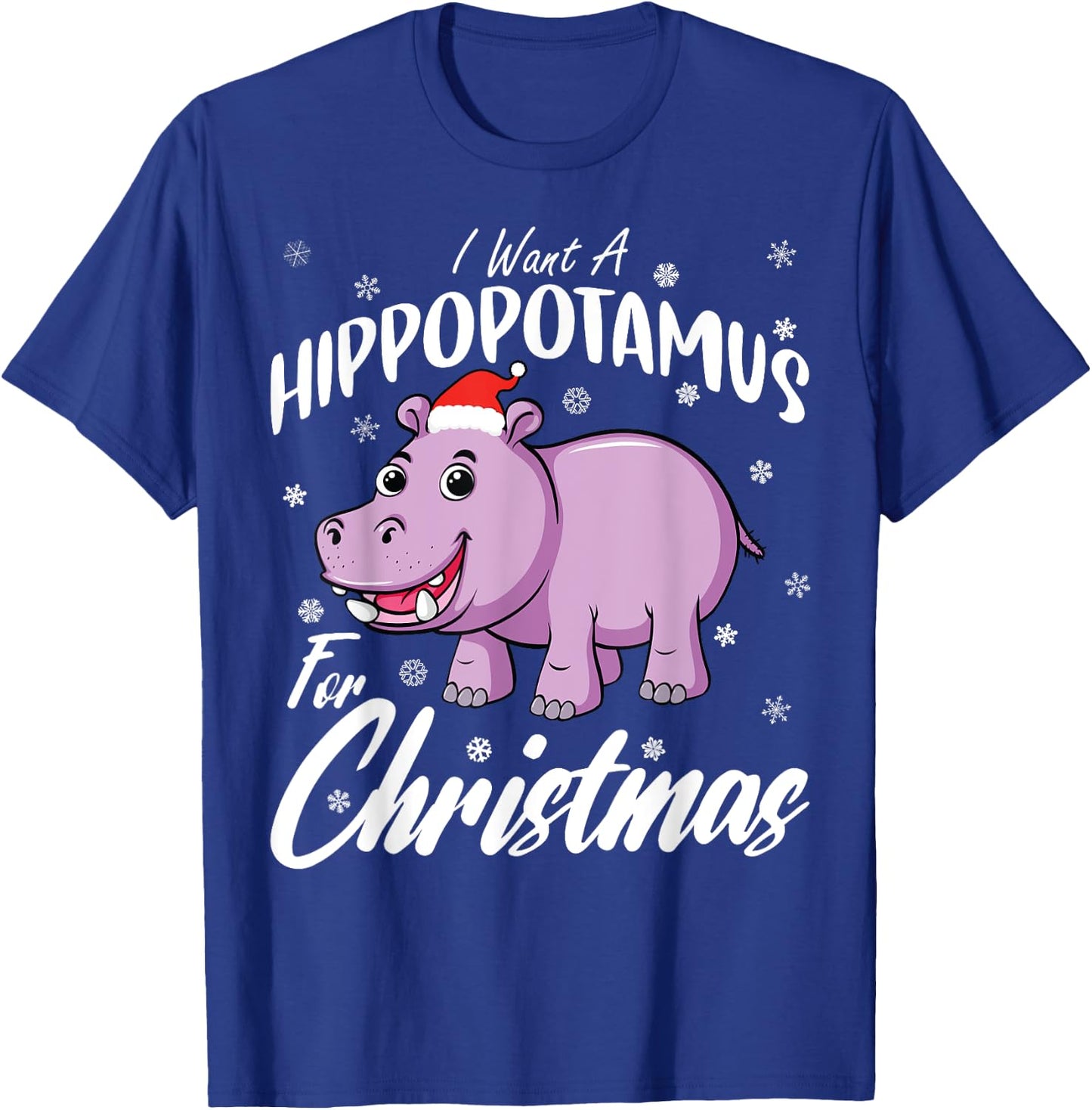 Christmas Hippo Shirt by T&T -Kids Xmas Hippo Black Small T-Shirt - T-Shirt | Royal