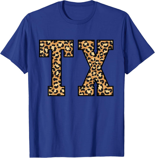 TX Leopard Pattern Texas T-Shirt - T-Shirt | Royal