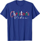 Christmas Vibes Santa Hat, Holly, Holiday Vibes Christmas T-Shirt - T-Shirt | Royal