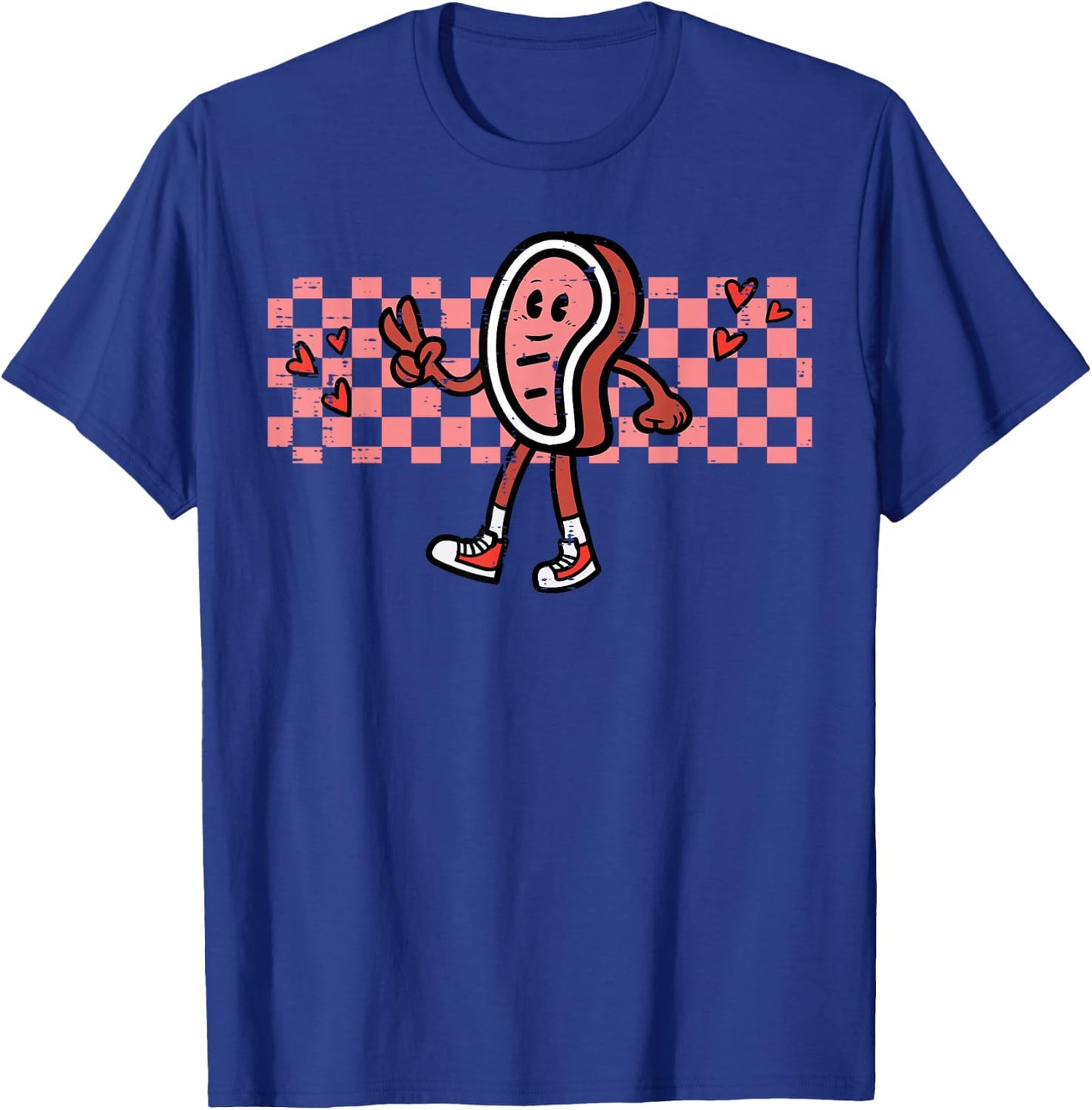 Bbq Meat Peace Retro Barbecue Groovy Grilling Men Women Kids T-Shirt - T-Shirt | Royal