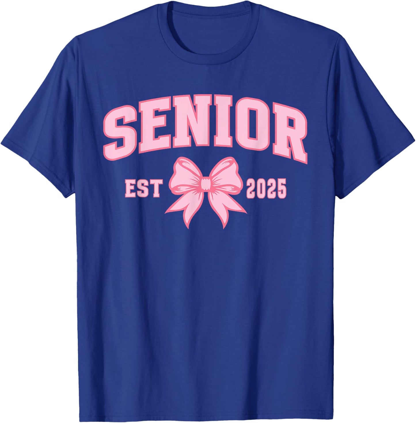 Senior 2025 Coquette Bow High School Graduate Class of 2025 T-Shirt - T-Shirt | Royal