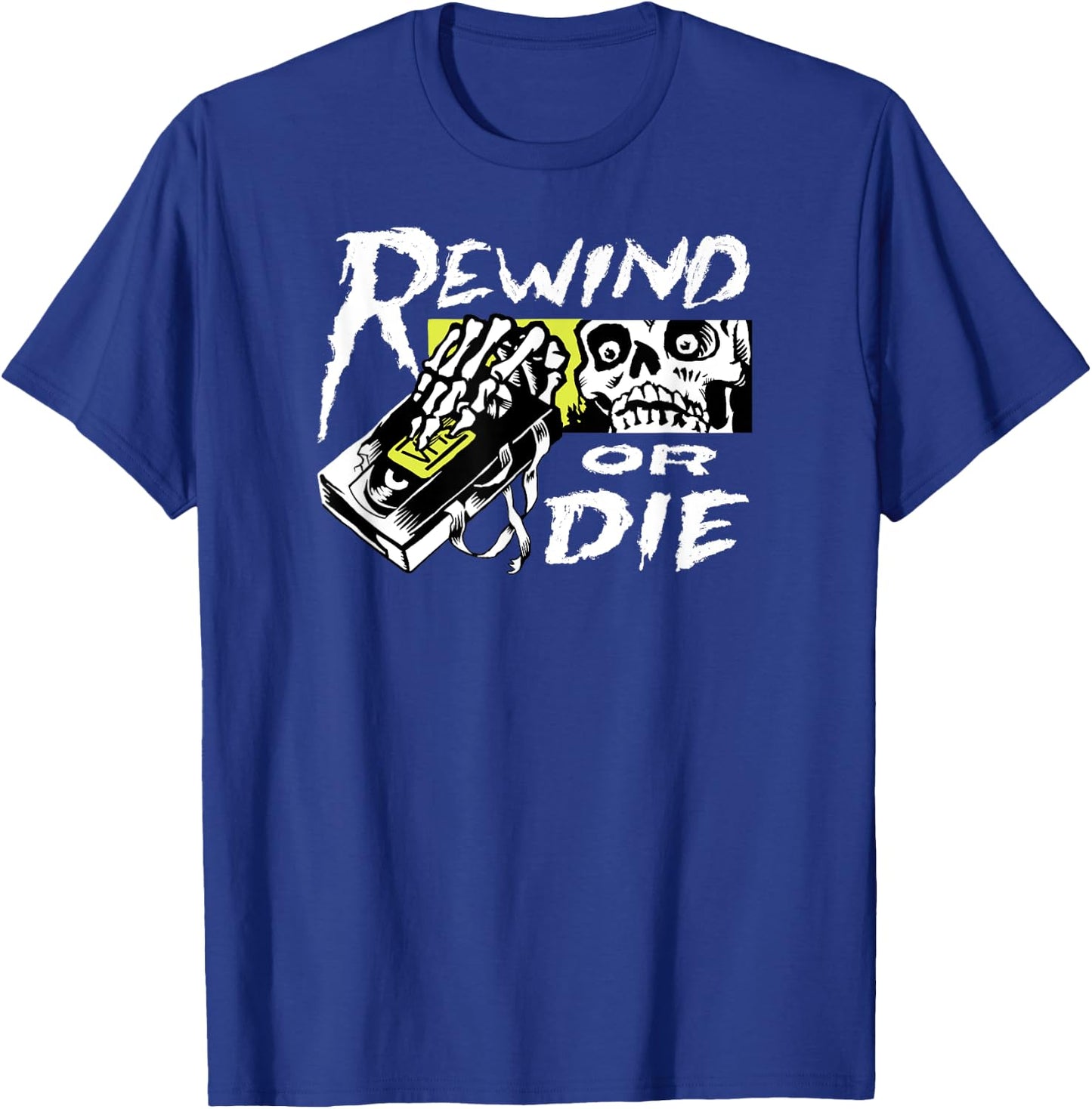 VHS Video Tape Punk - Rewind or Die T-Shirt - T-Shirt | Royal