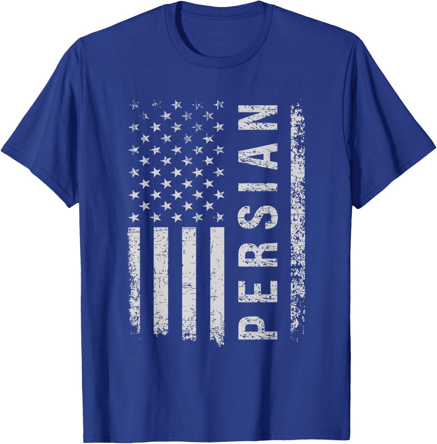 Persian Cat American Flag Women Kids Men T-Shirt - T-Shirt | Royal