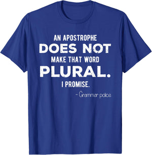 Funny Grammar Police for English Teacher and Lingui T-Shirt - T-Shirt | Royal