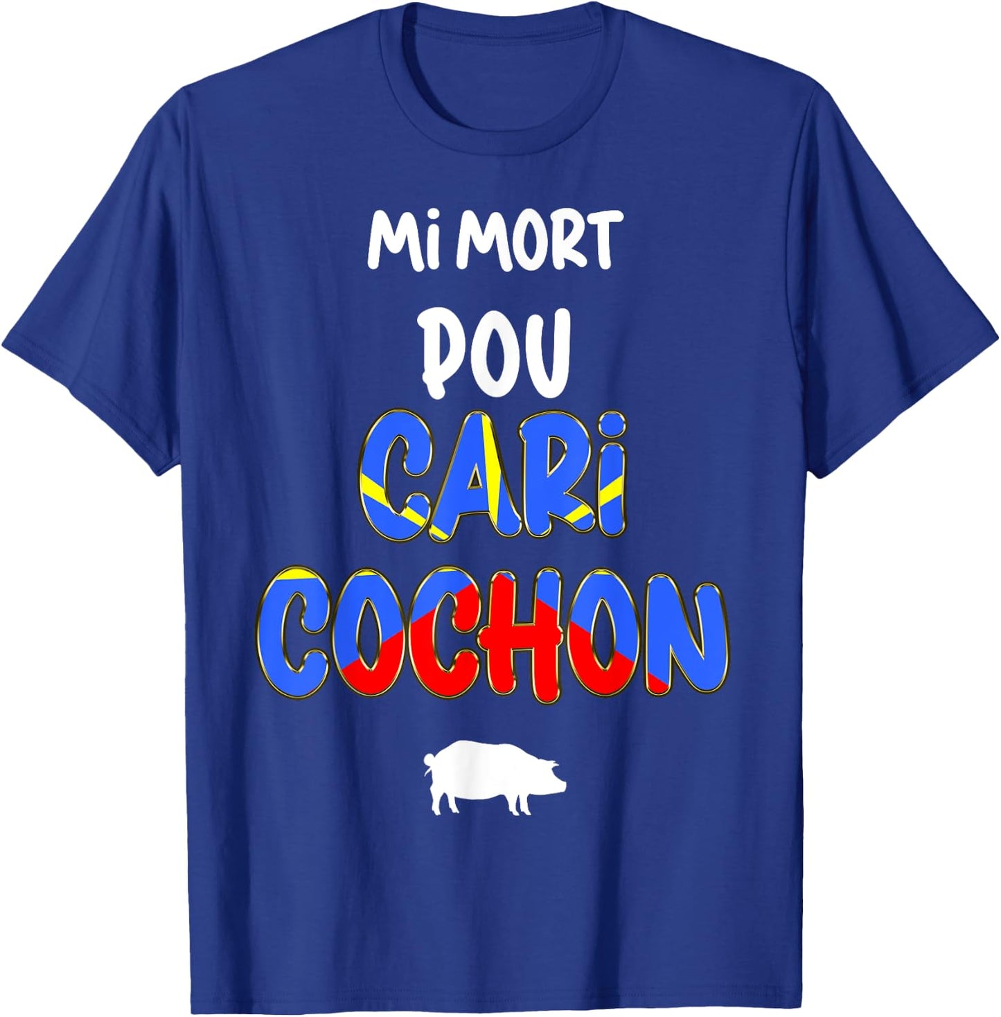 Flag Reunion Island Kitchen Tradition Creole Curry Pig T-Shirt - T-Shirt | Royal