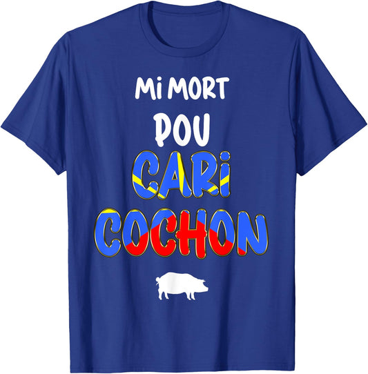 Flag Reunion Island Kitchen Tradition Creole Curry Pig T-Shirt - T-Shirt | Royal