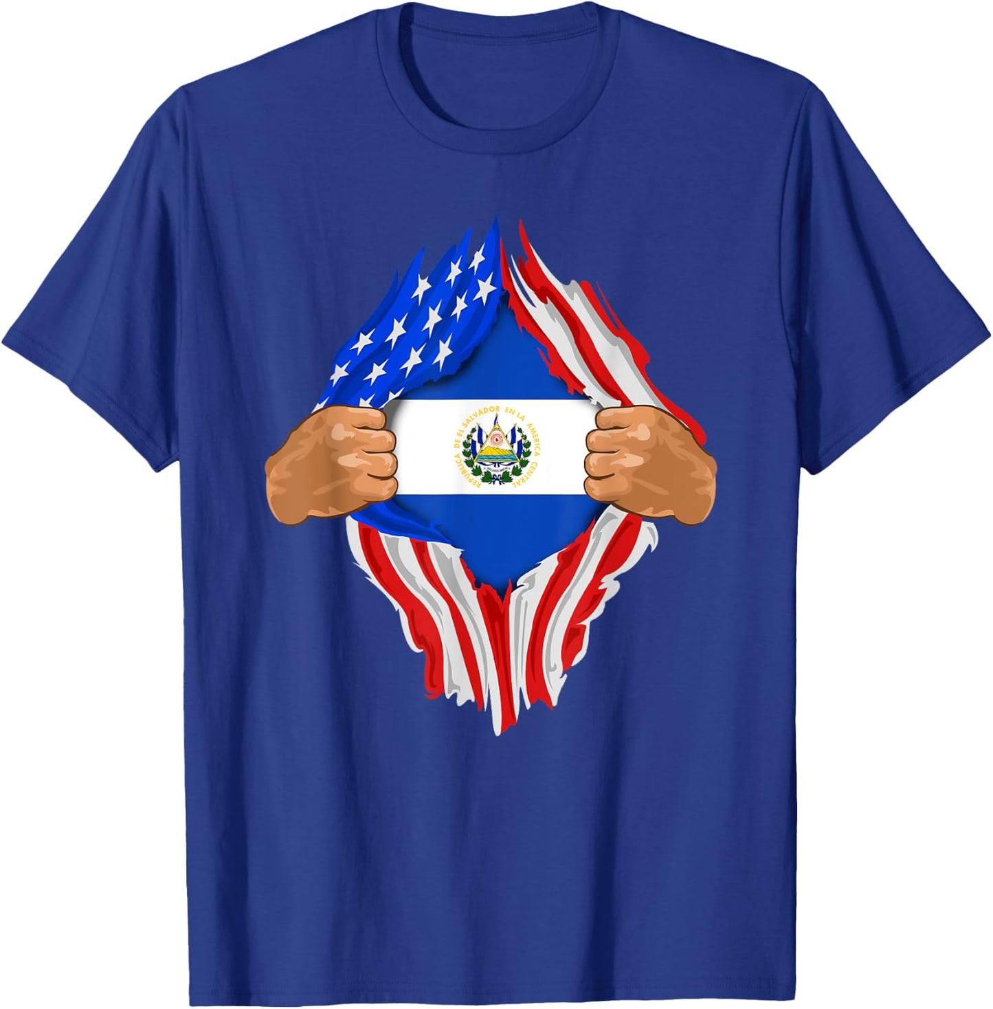 Salvadoran Blood Inside Me | El Salvador Flag Gift T-Shirt - T-Shirt | Royal