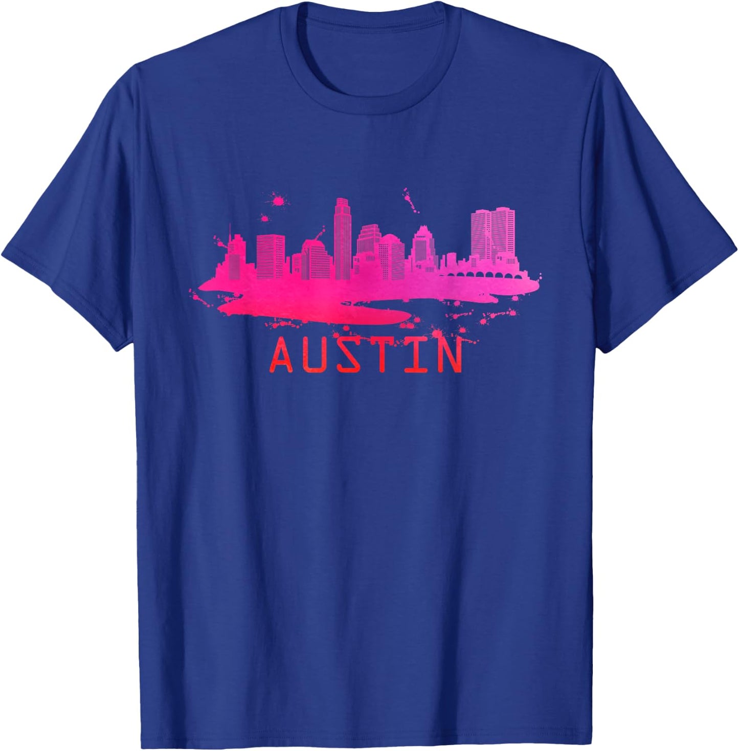 Modern Austin Cityscape Souvenir - Austin Texas Skyline T-Shirt - T-Shirt | Royal