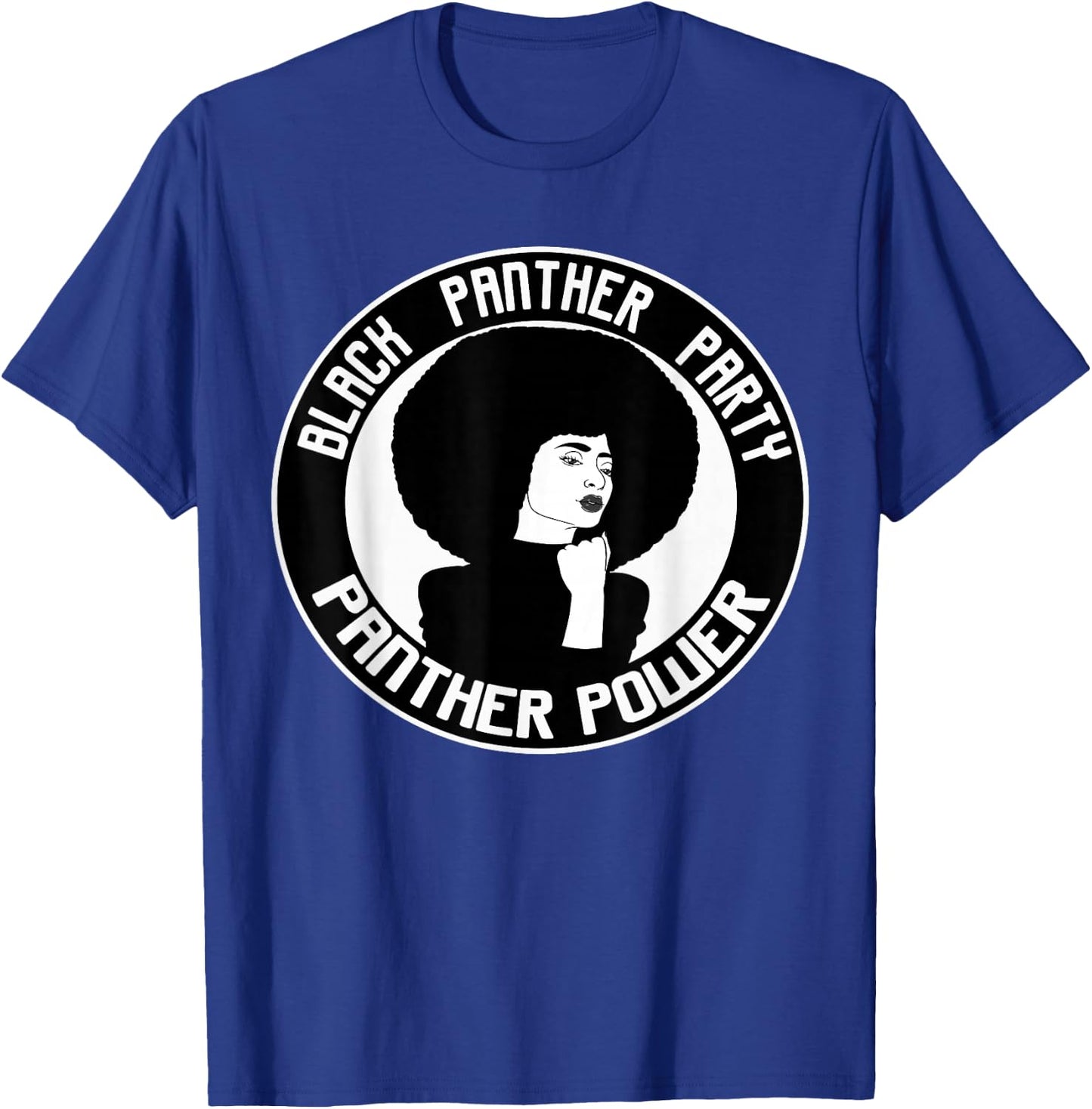 Black History Panther Party Logo Afro Hair T-Shirt - T-Shirt | Royal