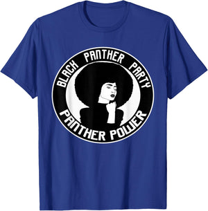 Black History Panther Party Logo Afro Hair T-Shirt - T-Shirt | Royal
