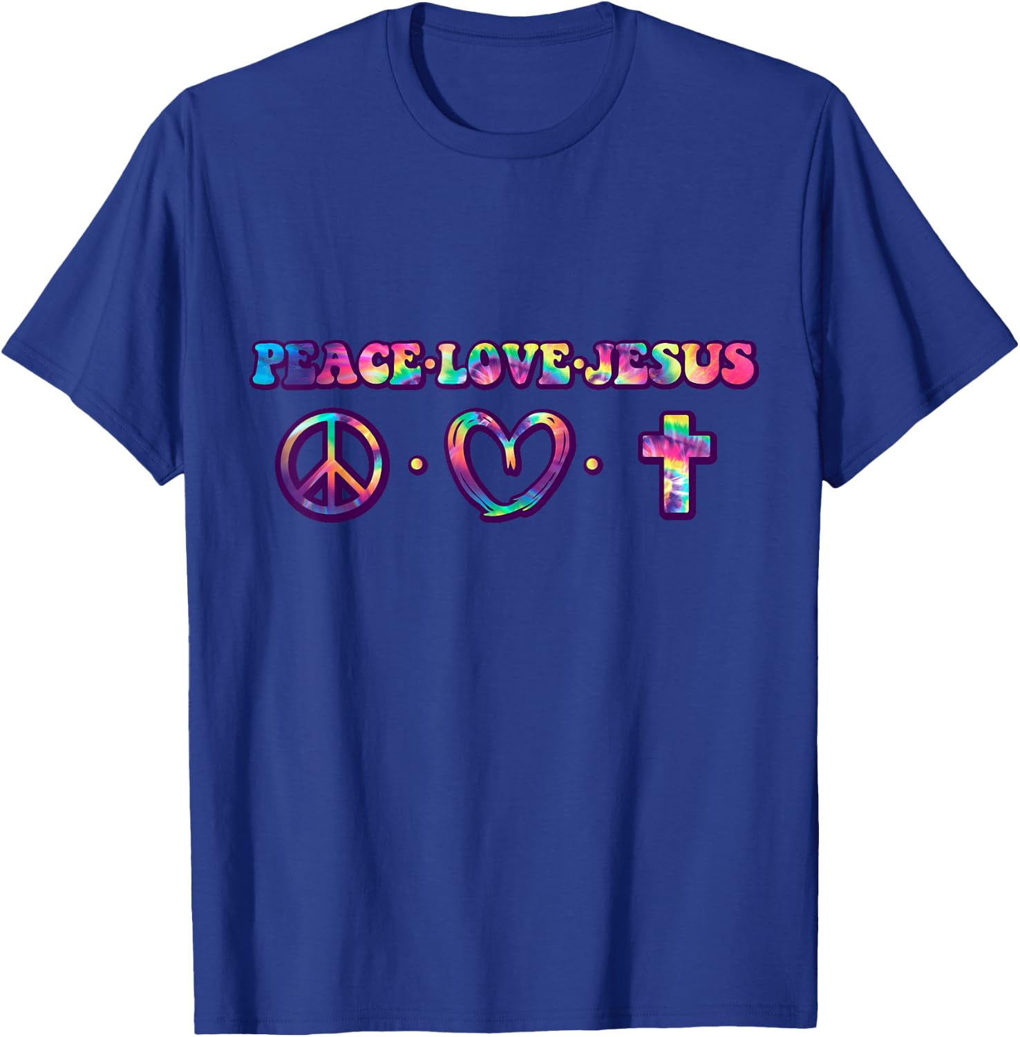 Peace symbol Love and Jesus believe T-Shirt - T-Shirt | Royal