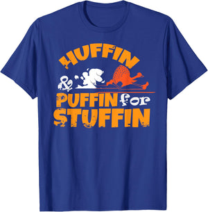 Huffin & Puffin for Stuffin Thanksgiving Turkey Trot 5k Race T-Shirt - T-Shirt | Royal