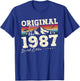 37th Birthday Man Original Vintage 1987 , Black, S T-Shirt - T-Shirt | Royal