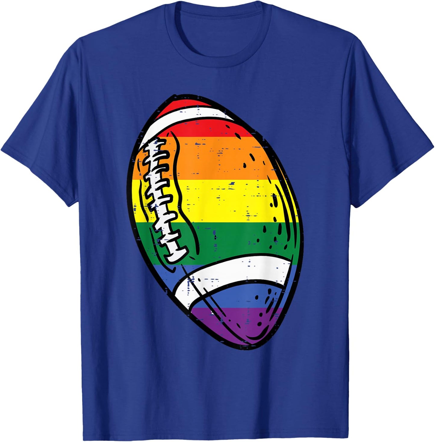 Gay Pride American Football Rainbow Flag Lgbtq Men Boys Kids T-Shirt - T-Shirt | Royal