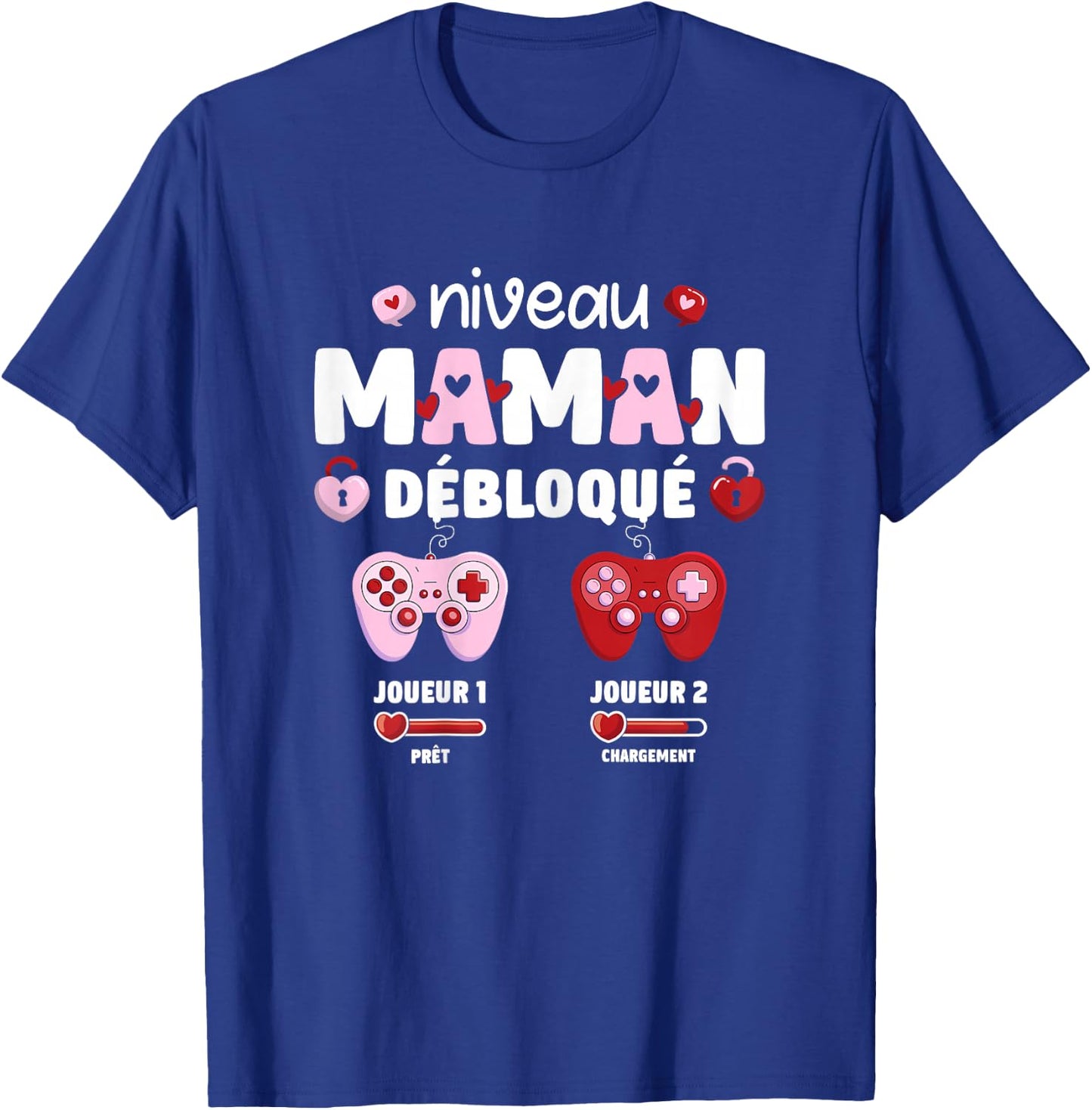 Pregnant Mom Level Mom Unlocked Geek Running 2025 , Black, Female X-Small T-Shirt - T-Shirt | Royal