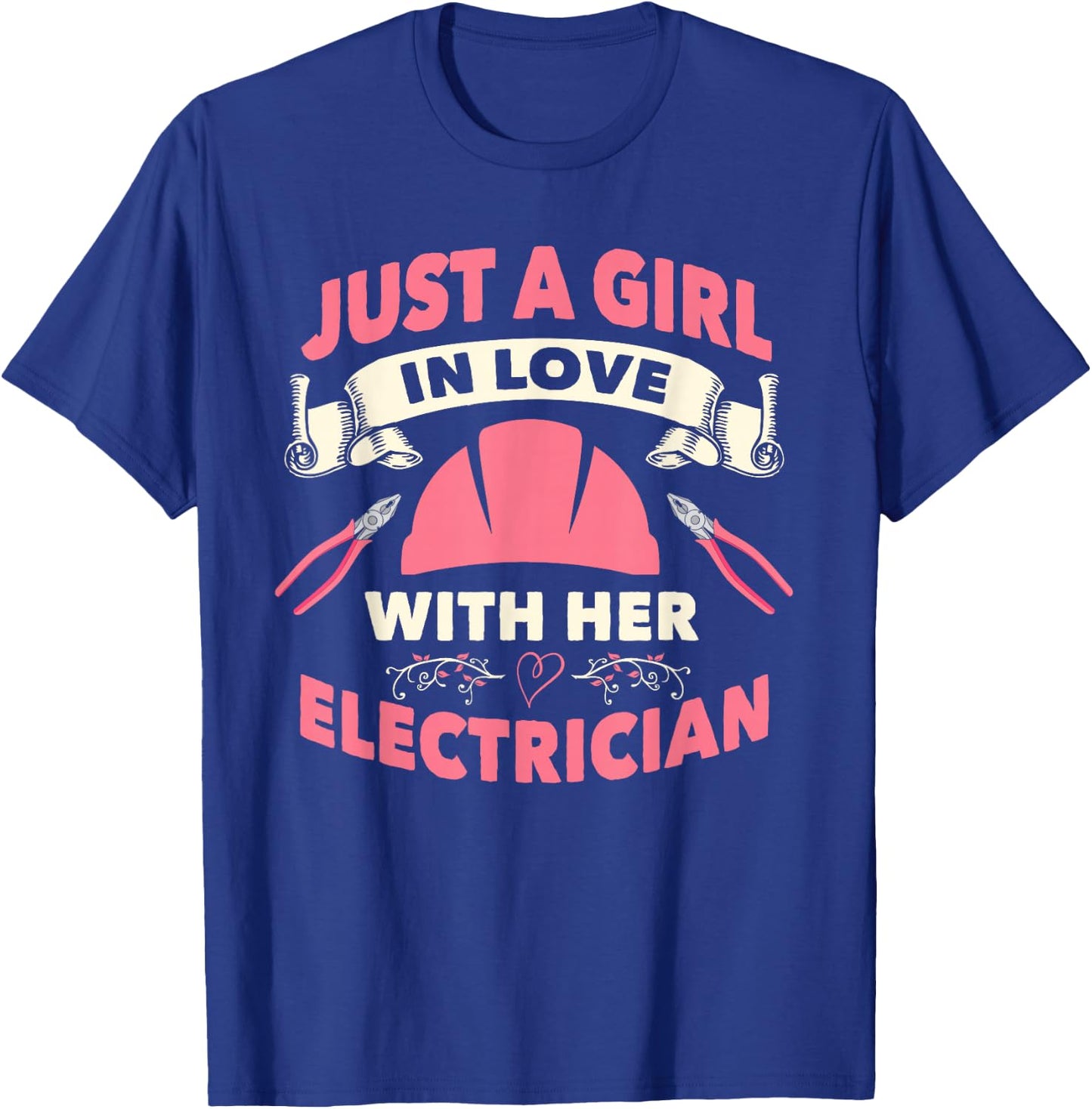 Electrician Gifts Wife Girlfirend I Love My Electrician T-Shirt - T-Shirt | Royal