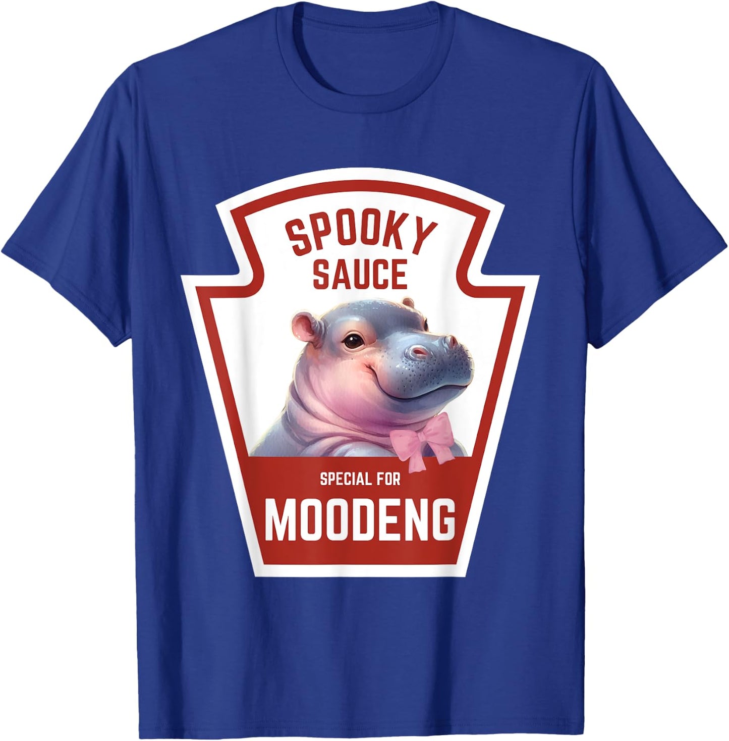 Moodeng Baby Hippo Spooky Sauce Halloween Funny T-Shirt - T-Shirt | Royal