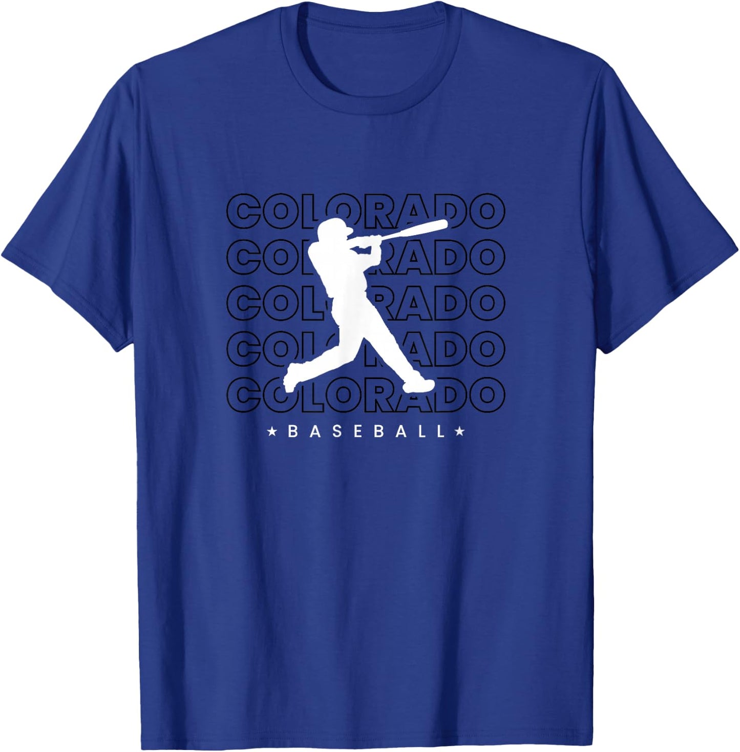 Colorado Baseball Minimalist Retro Player Baseball Lover T-Shirt - T-Shirt | Royal