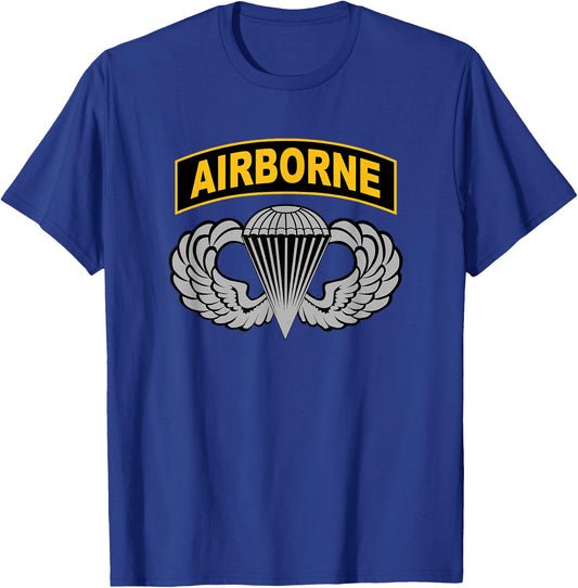 MilitaryTee 82nd Airborne Tab Infantry Paratrooper Military Veteran - Black, Small, Short Sleeve T-Shirt - T-Shirt | Royal