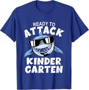 Ready To Attack Kindergarten Shark T-Shirt - T-Shirt | Royal