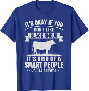 Smart People Cattle Farmer - Cow Breed Black Angus T-Shirt - T-Shirt | Royal