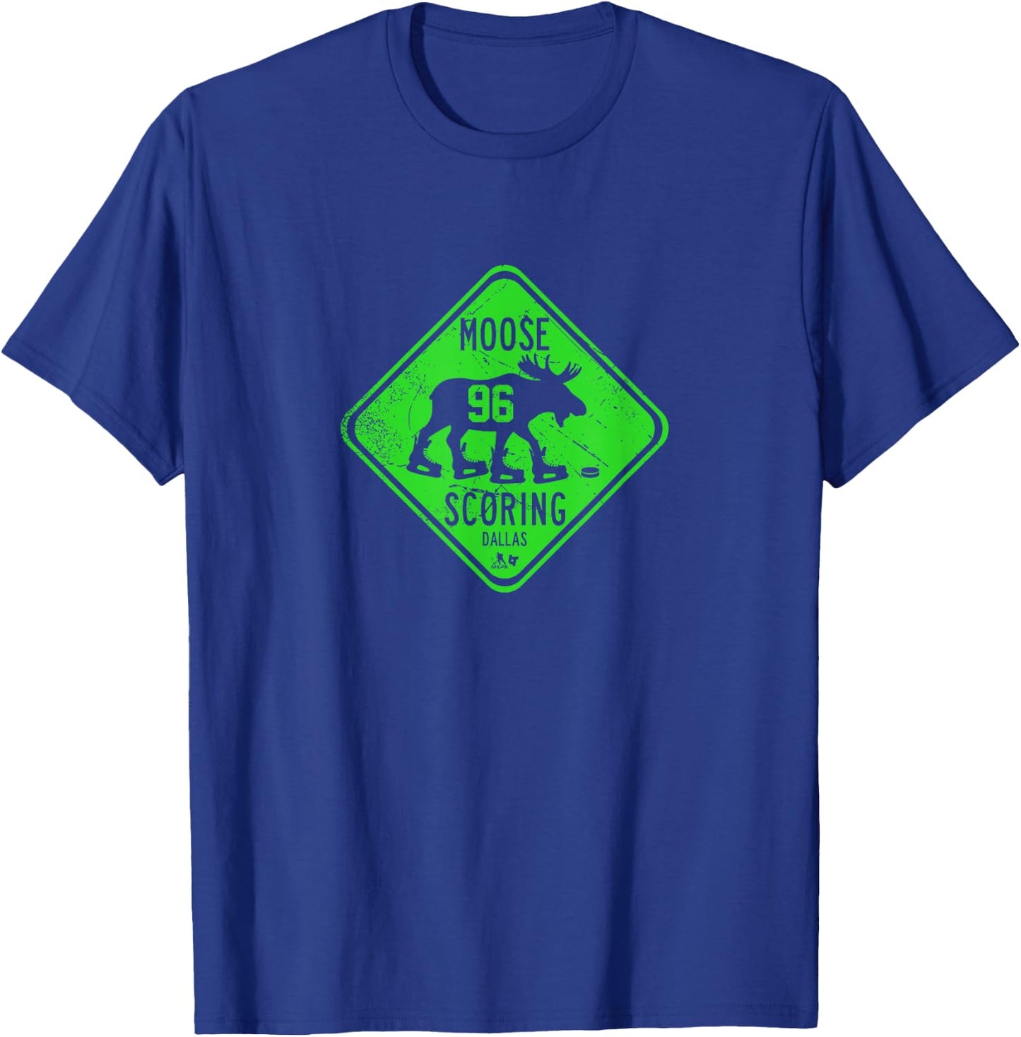 Mikko Rantanen: Moose Scoring Sign - Dallas Hockey T-Shirt - T-Shirt | Royal