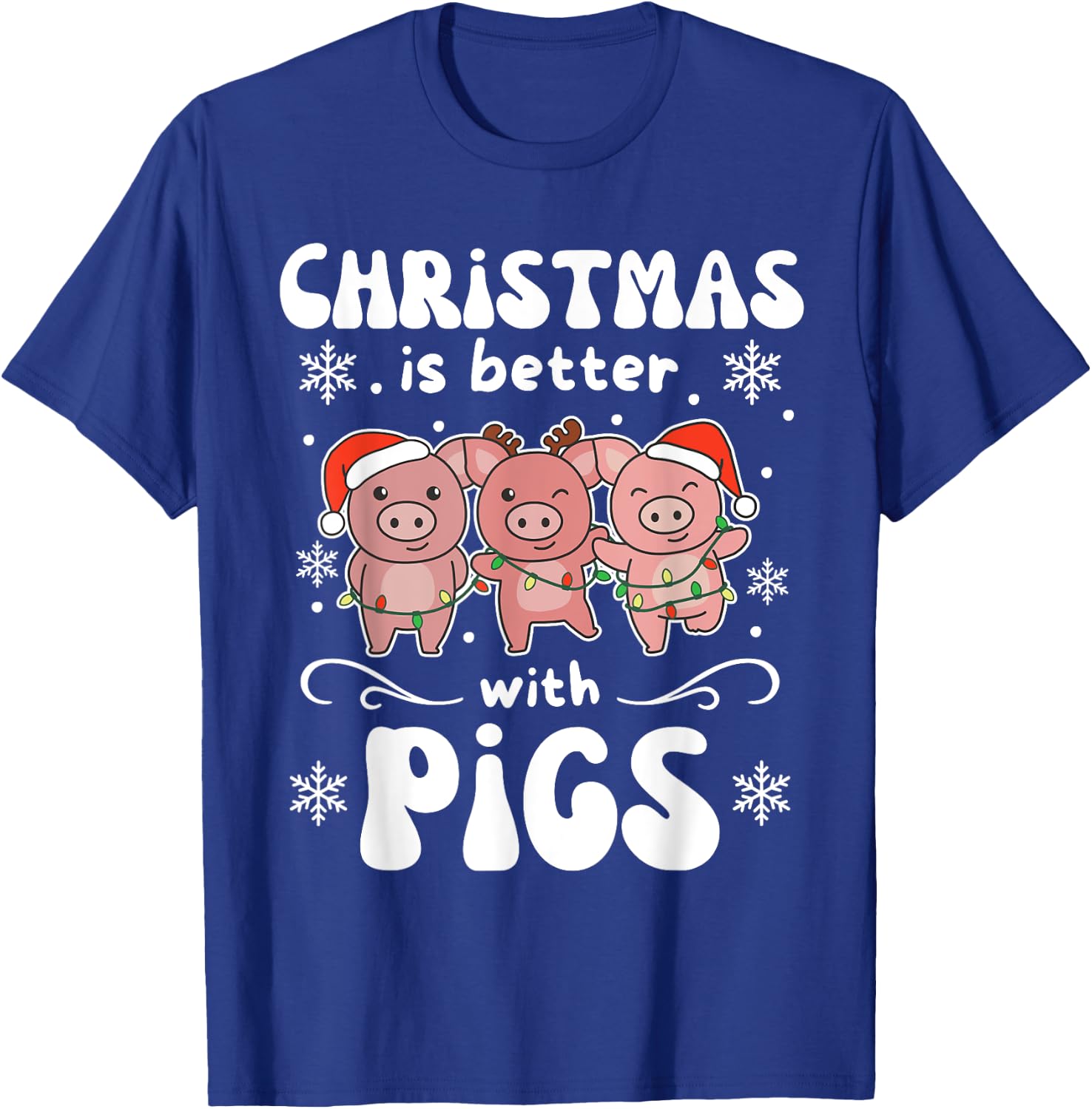 Christmas Is Better With A Pig Sweet Pig T-Shirt - T-Shirt | Royal
