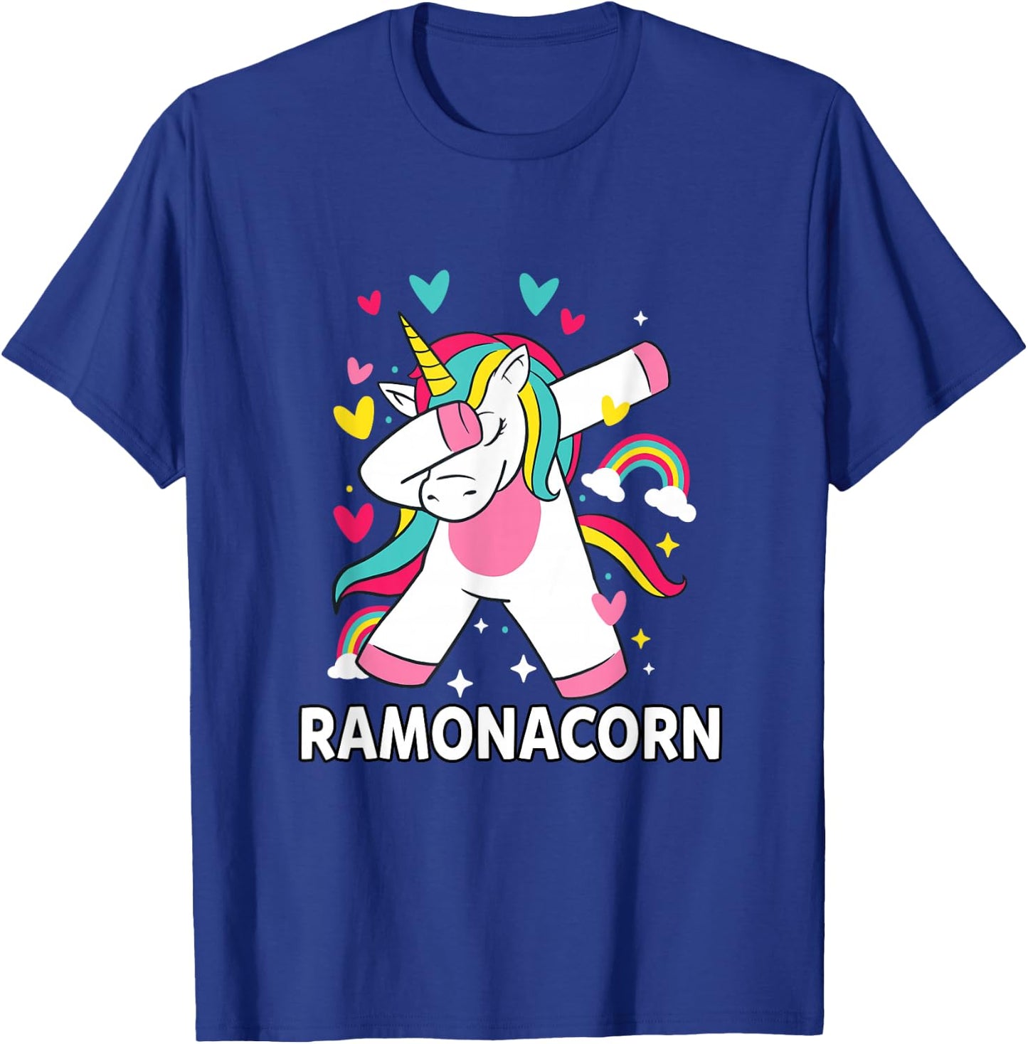 Ramonacorn Personalised Name Dabbing Unicorn Ramona T-Shirt - T-Shirt | Royal