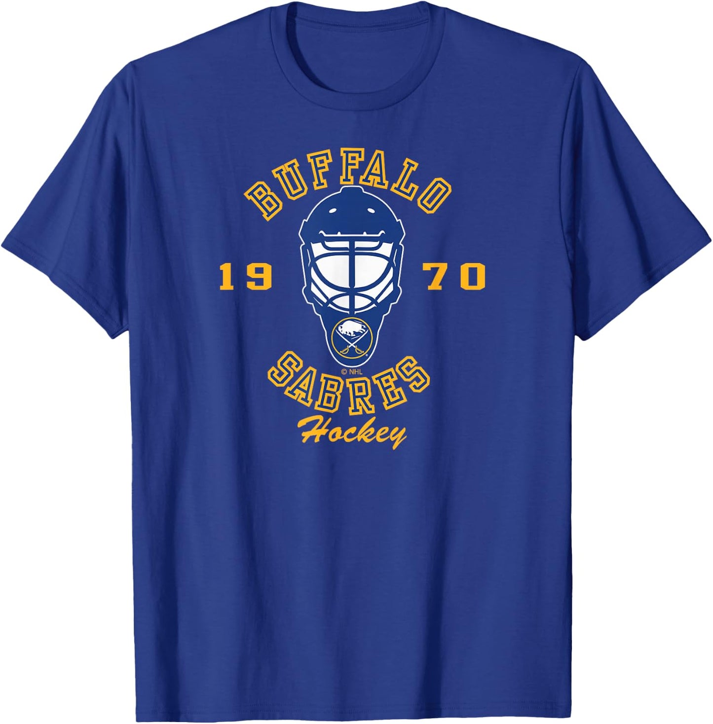 Buffalo Sabres Hockey Mask Black Officially Licensed T-Shirt - T-Shirt | Royal