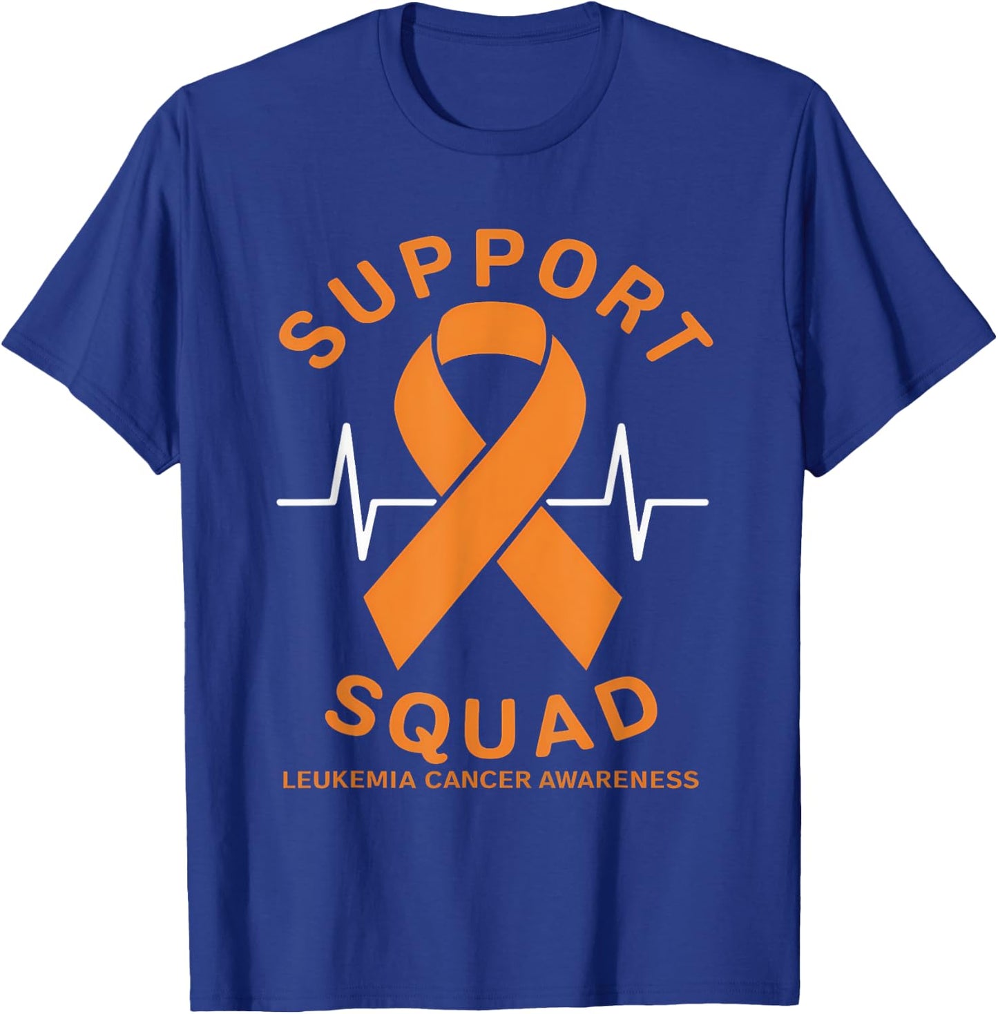 Orange Ribbon Support Squad Leukemia Cancer Awareness T-Shirt - T-Shirt | Royal