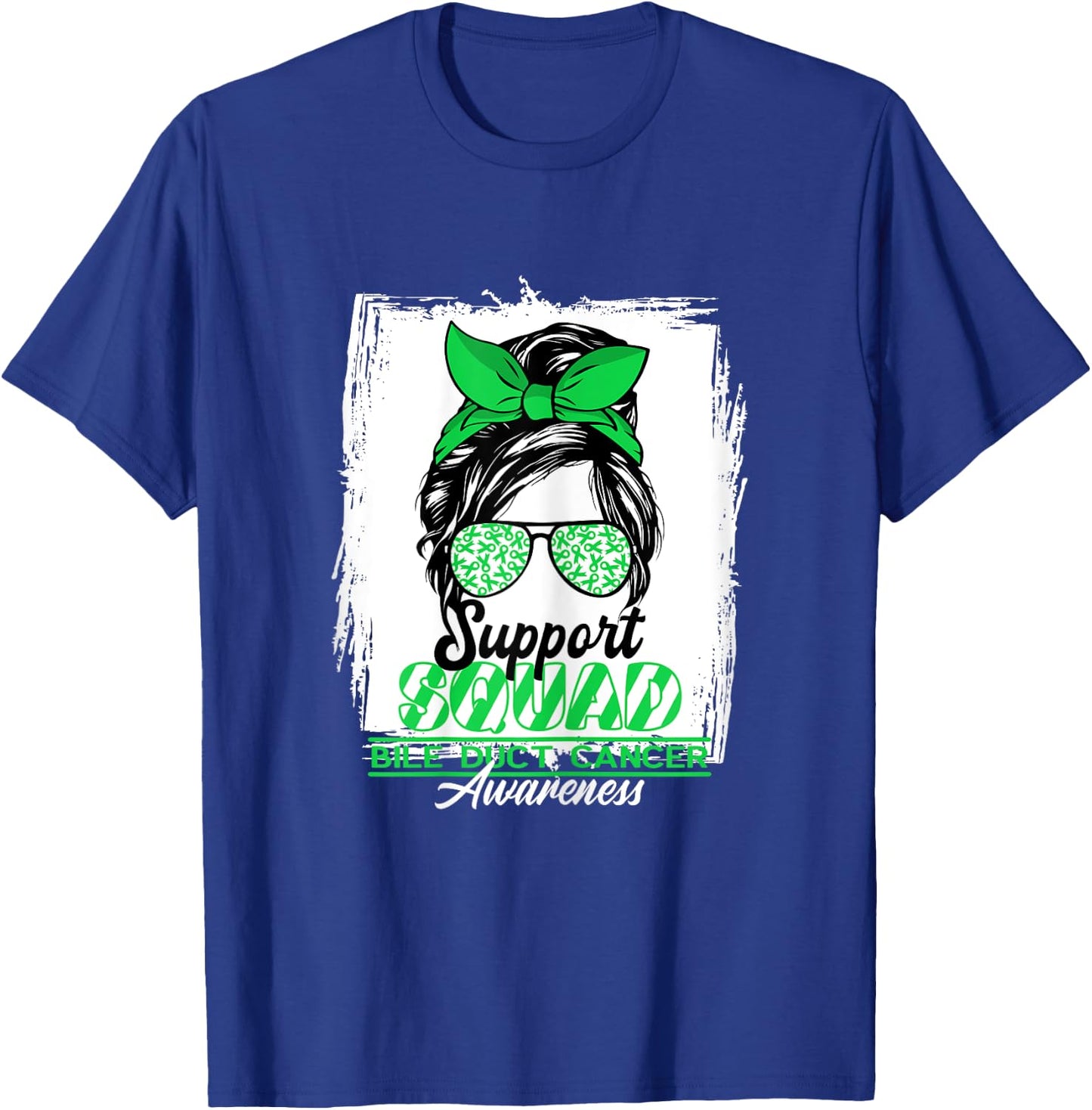 Messy Bun Support Awareness Squad I Bile Duct Cancer T-Shirt - T-Shirt | Royal
