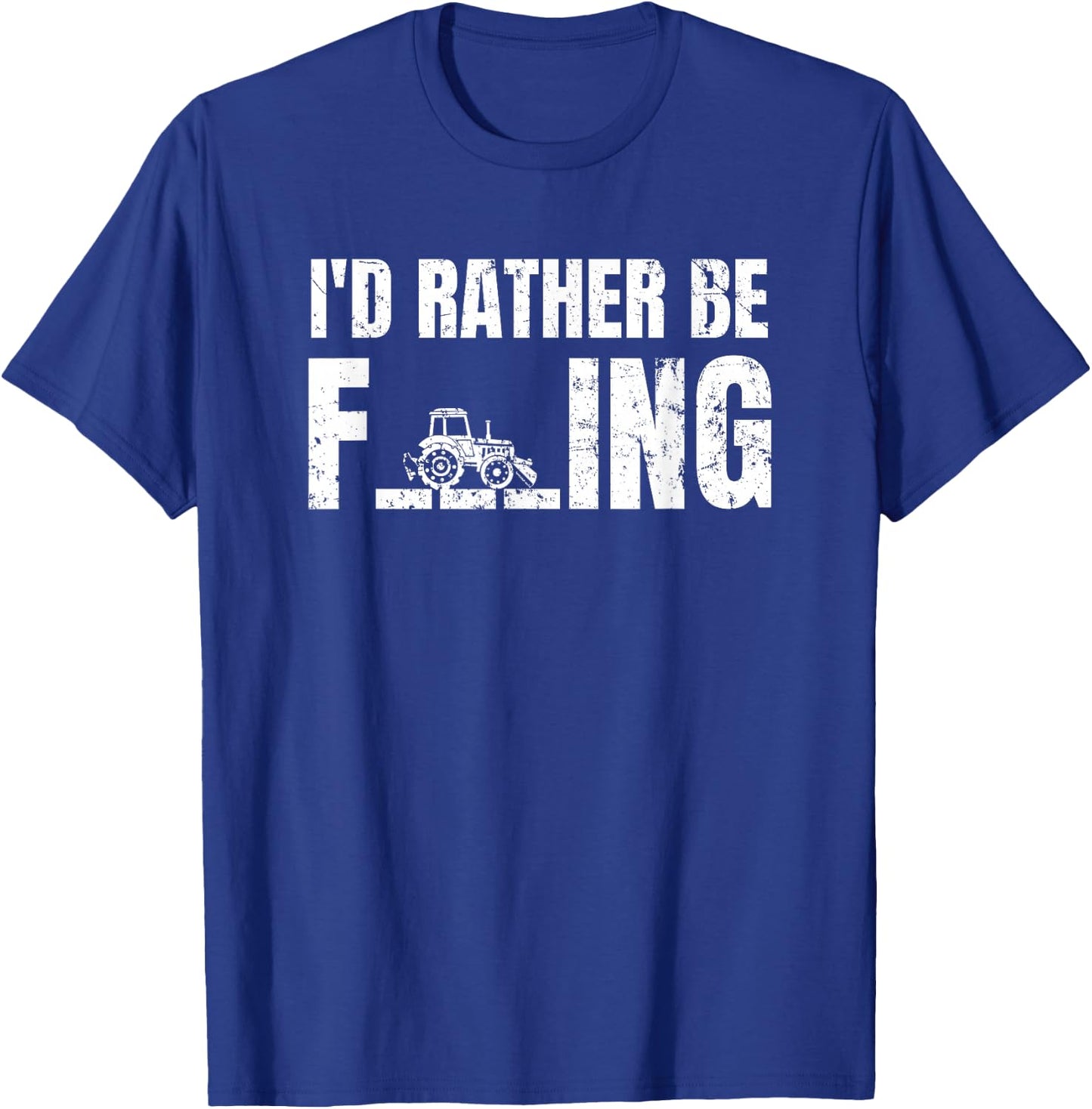 Tractor I'd Rather Be Farming T-Shirt - T-Shirt | Royal