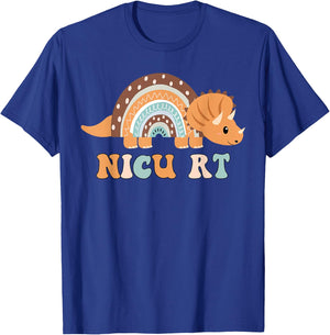 T-rex Dinosaur NICU RT Neonatal Respiratory Therapist , Small, Black T-Shirt - T-Shirt | Royal