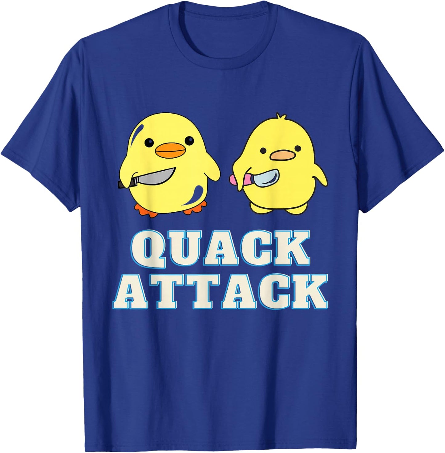 Quack Attack By Angry Green and Yellow Duck T-Shirt - T-Shirt | Royal