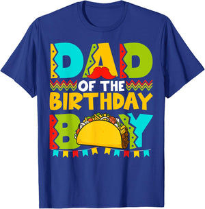Dad of the Birthday Boy Taco Twosday Mexican Birthday T-Shirt - T-Shirt | Royal