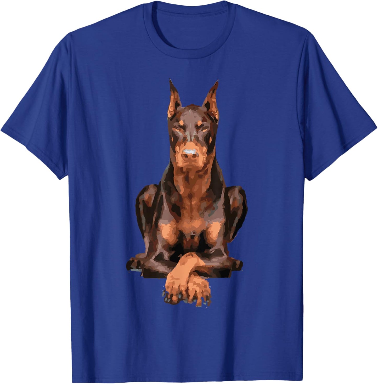 Watercolor Portrait Doberman Pinscher For Dog Owners T-Shirt - T-Shirt | Royal