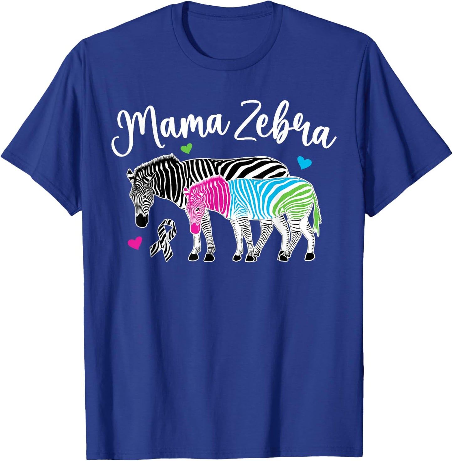 Mama Zebra Rare Disease Warrior Rare Disease Awareness T-Shirt - T-Shirt | Royal
