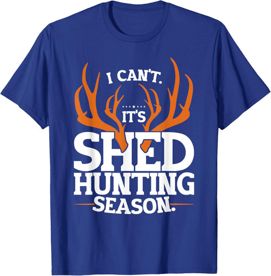 Shed Hunting, Deer & Buck Hunting, Antler Collector & Hunter T-Shirt - T-Shirt | Royal