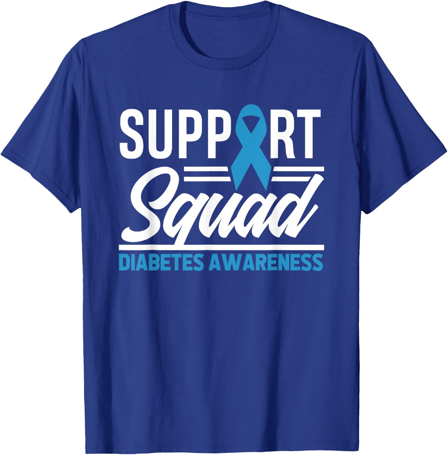 T1D T2D Warrior Support Squad Diabetes Awareness T-Shirt - T-Shirt | Royal