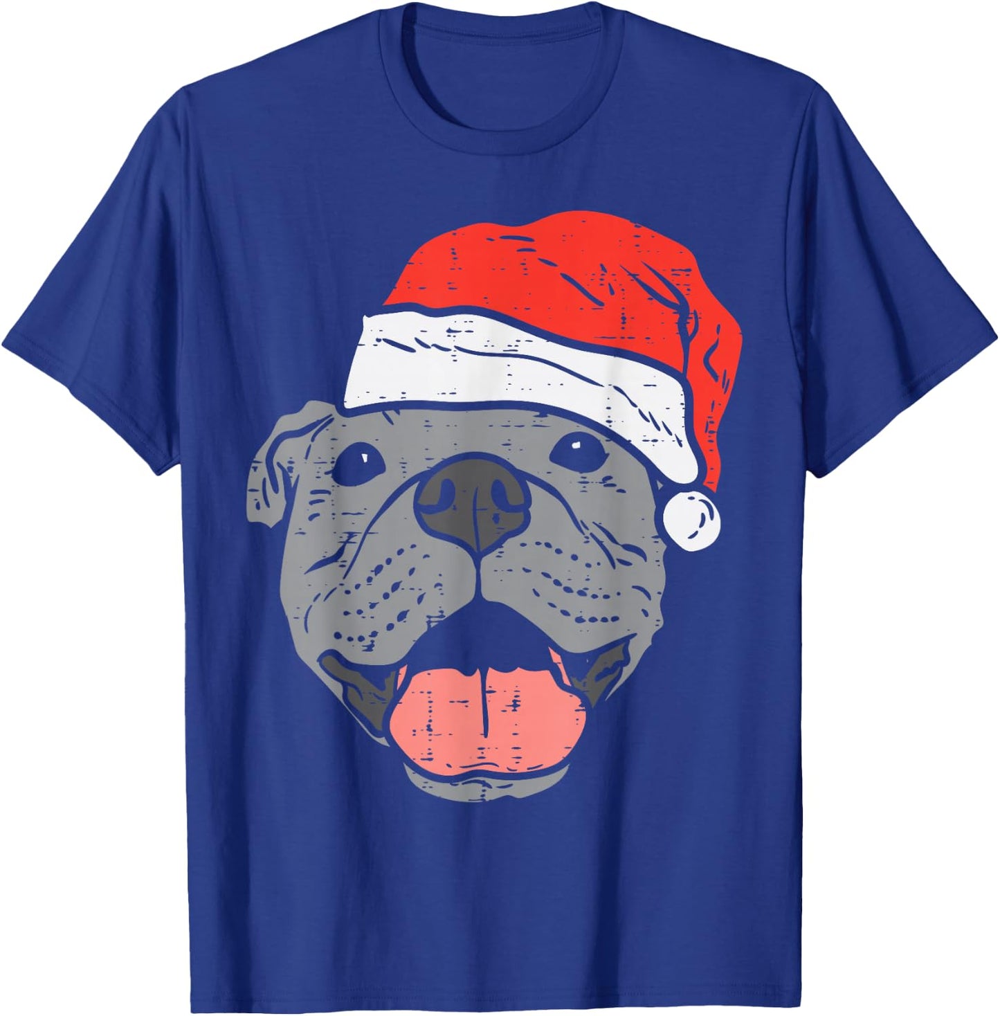 Santa Hat Pitbull Pit Christmas Xmas Pet Dog Lover Owner T-Shirt - T-Shirt | Royal