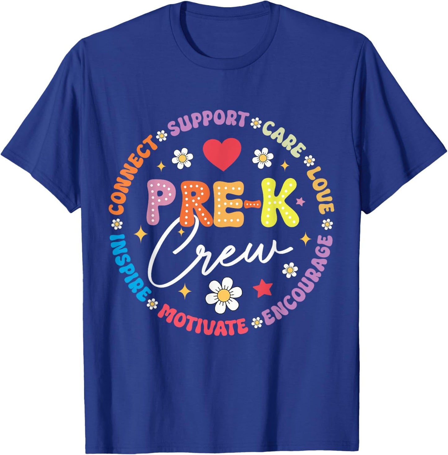 Pre-K Crew 1st Day Of School Funny Preschool Teacher Men Women Kids T-Shirt - T-Shirt | Royal
