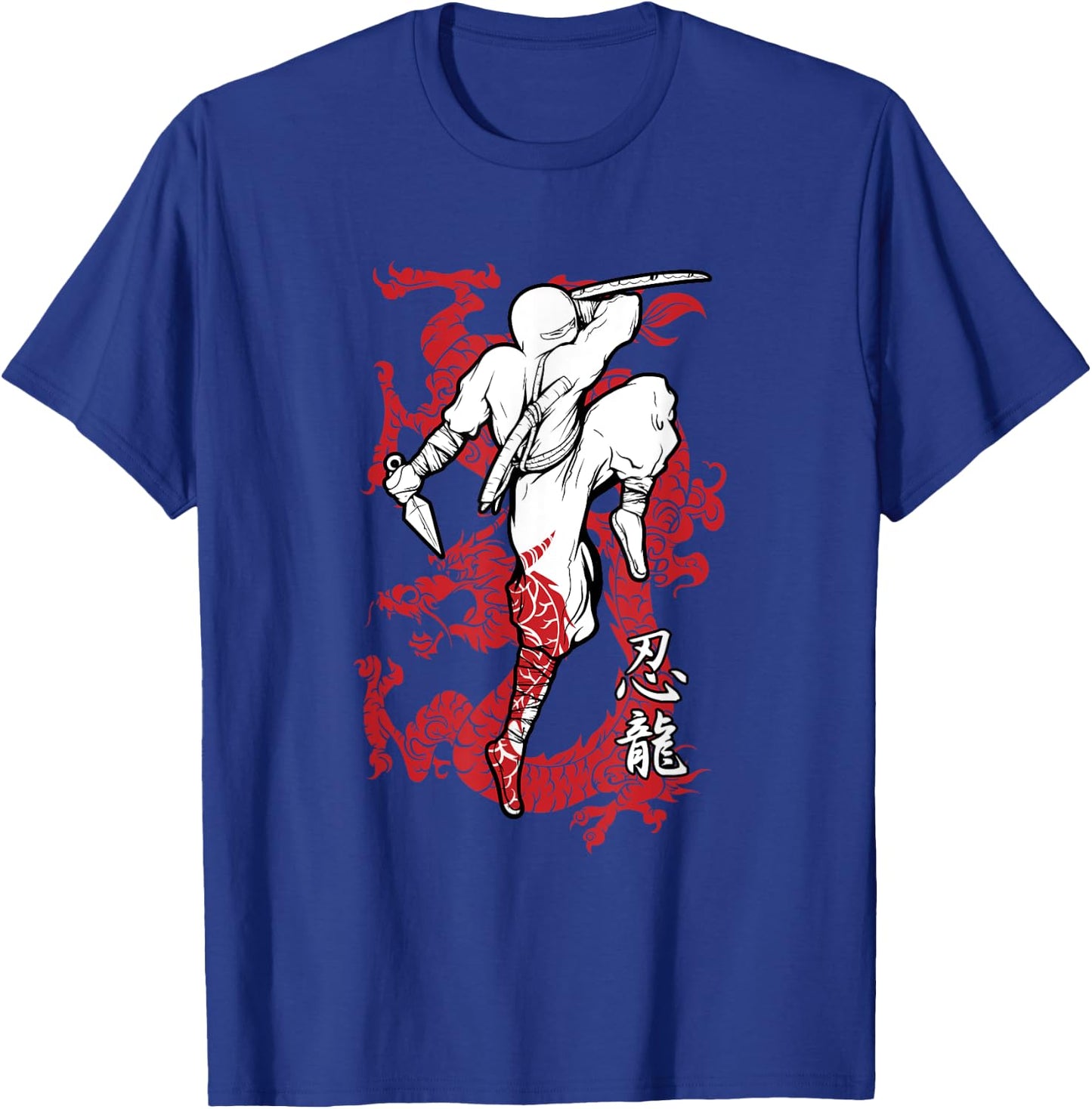 Shinobi ninja and red dragon shirt black T-Shirt - T-Shirt | Royal