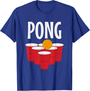 Funny Beer Pong drinking Halloween Carnival Partner Costume T-Shirt - T-Shirt | Royal