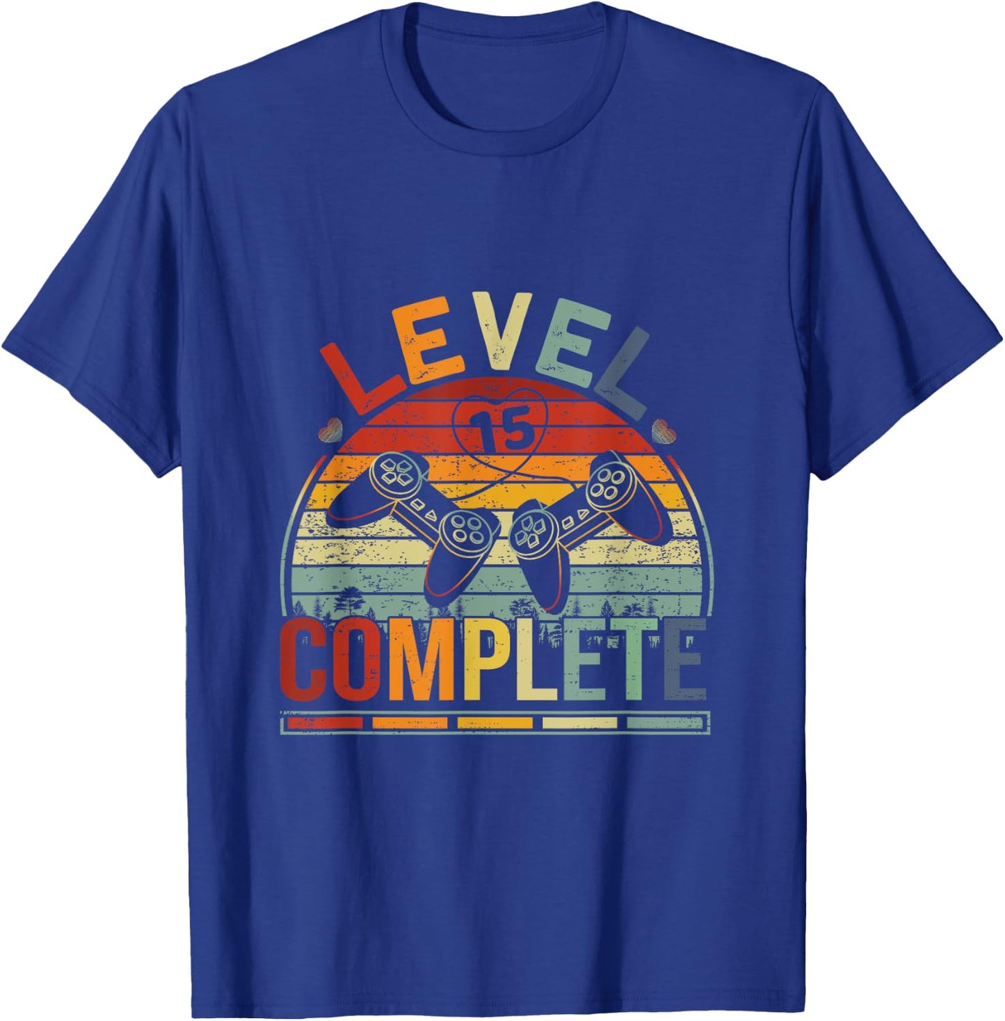 Level 15 Complete Retro Video Gamer Couple 15th Anniversary T-Shirt - T-Shirt | Royal
