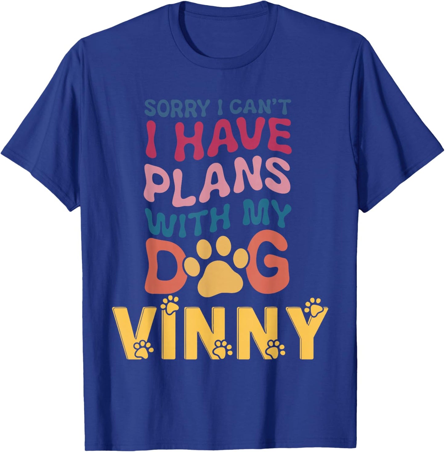 Dog Name Vinny Personalised Gift Busy With My Dog Vinny Women Kids T-Shirt - T-Shirt | Royal