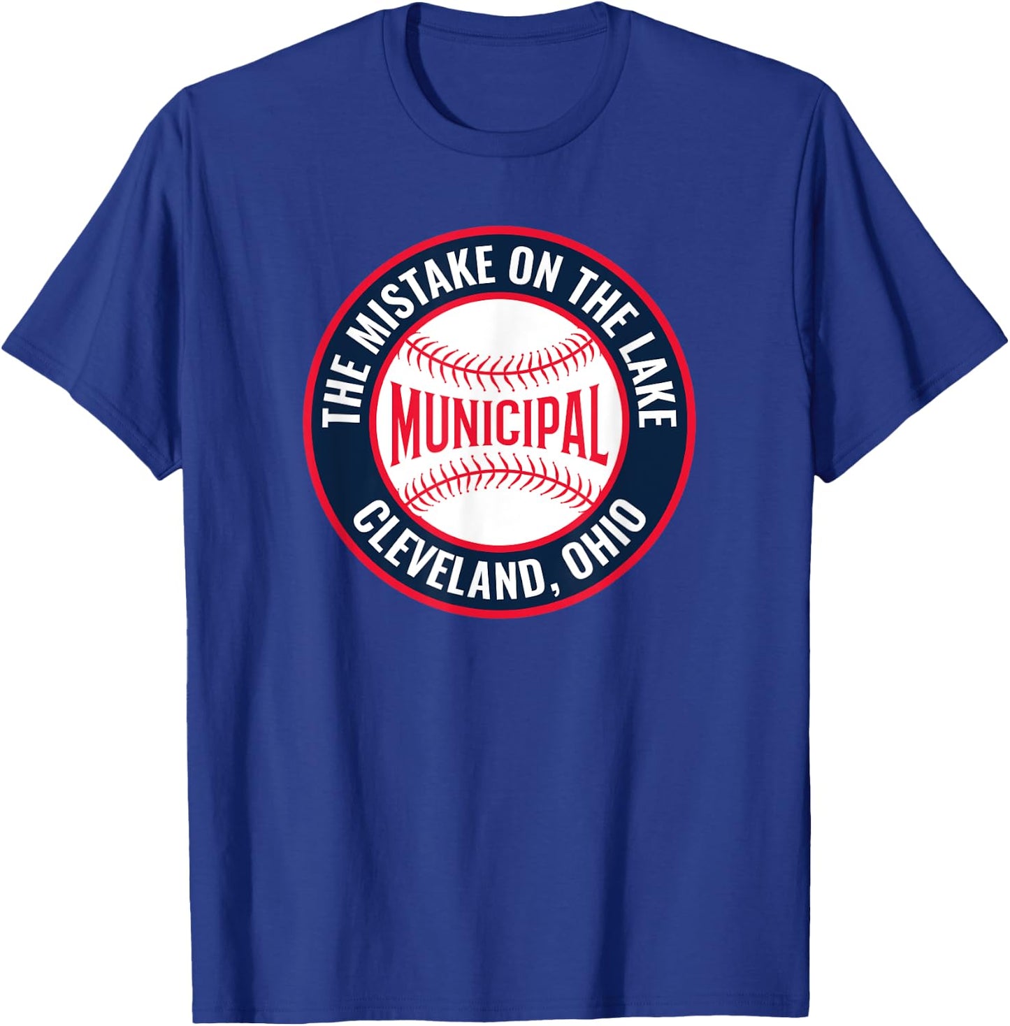 Cleveland Municipal Stadium Baseball T-Shirt - T-Shirt | Royal